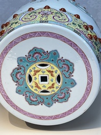 A Chinese famille rose 'Elegant Beauties' garden seat, 20th C.