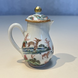 A Chinese famille rose 17-piece 'Deer and Scholars' tea service, Qianlong