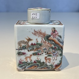 A Chinese famille rose 17-piece 'Deer and Scholars' tea service, Qianlong