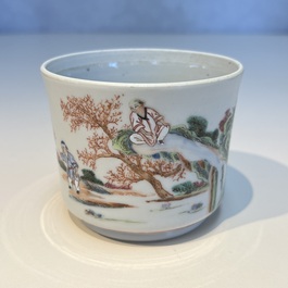 A Chinese famille rose 17-piece 'Deer and Scholars' tea service, Qianlong
