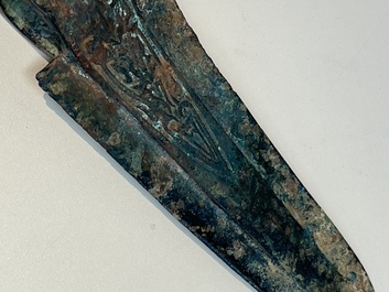 A Chinese archaic bronze dagger-axe, 'Ge 戈', Western Zhou