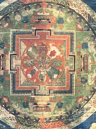 A Tibetan 'Vajrasana Mandala' thangka, 19th C.