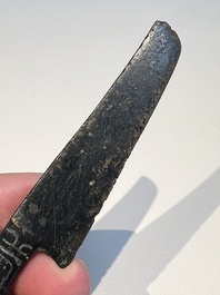 A rare Chinese archaic bronze knife with 'Dragon' design, Western Zhou