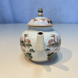 A Chinese famille rose 17-piece 'Deer and Scholars' tea service, Qianlong