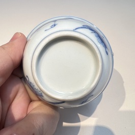 10 Chinese blue and white cups and 16 saucers, Kangxi and later
