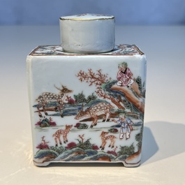 A Chinese famille rose 17-piece 'Deer and Scholars' tea service, Qianlong