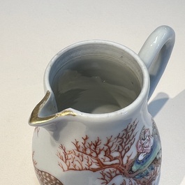 A Chinese famille rose 17-piece 'Deer and Scholars' tea service, Qianlong