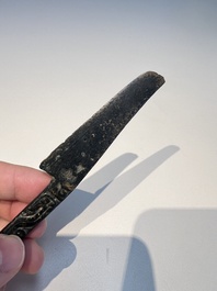 A rare Chinese archaic bronze knife with 'Dragon' design, Western Zhou