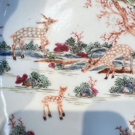 A Chinese famille rose 17-piece 'Deer and Scholars' tea service, Qianlong