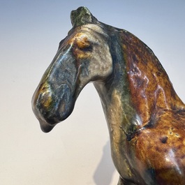 A Chinese sancai-glazed horse, probably Tang