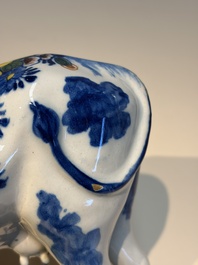 A pair of polychrome Dutch Delft cows, 18th C.