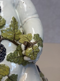 A massive polychrome Brussels faience 'Bacchus on a Barrel' fountain, 18th C.