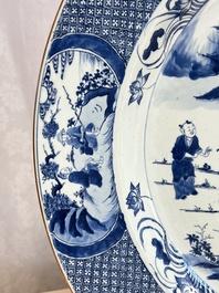 A massive Chinese blue and white 'Music-Making Scholars' dish, Yongzheng