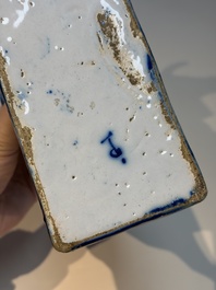 A pair of polychrome Dutch Delft cows, 18th C.