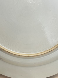 A massive Chinese blue and white 'Music-Making Scholars' dish, Yongzheng