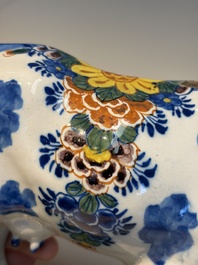 A pair of polychrome Dutch Delft cows, 18th C.
