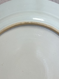 A massive Chinese blue and white 'Music-Making Scholars' dish, Yongzheng