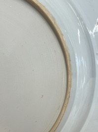 A massive Chinese blue and white 'Music-Making Scholars' dish, Yongzheng