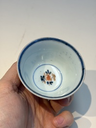 13 Chinese blue and white wares and four sets of Japanese Imari cups and saucers, 17/18th C.