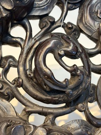 Two large Chinese carved wooden stands, 19th C.