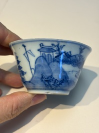 13 Chinese blue and white wares and four sets of Japanese Imari cups and saucers, 17/18th C.