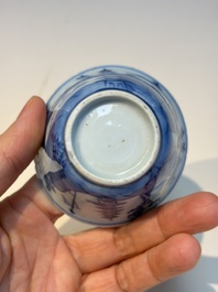 13 Chinese blue and white wares and four sets of Japanese Imari cups and saucers, 17/18th C.