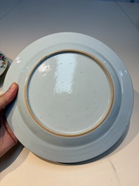 Six Chinese famille rose 'Flower Garden' plates, Qianlong