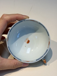 Ten Chinese Imari-style 'Riverscape' cups and saucers, Qianlong