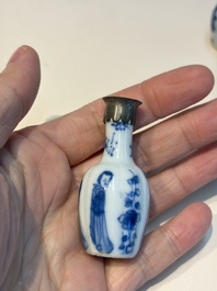 13 Chinese blue and white wares and four sets of Japanese Imari cups and saucers, 17/18th C.