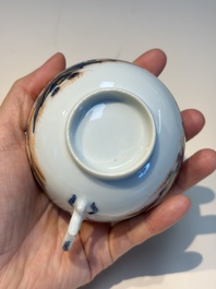 Ten Chinese Imari-style 'Riverscape' cups and saucers, Qianlong