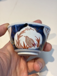 13 Chinese blue and white wares and four sets of Japanese Imari cups and saucers, 17/18th C.