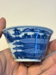 13 Chinese blue and white wares and four sets of Japanese Imari cups and saucers, 17/18th C.