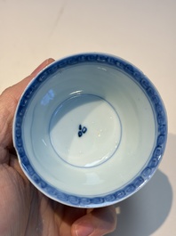 13 Chinese blue and white wares and four sets of Japanese Imari cups and saucers, 17/18th C.