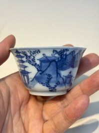 13 Chinese blue and white wares and four sets of Japanese Imari cups and saucers, 17/18th C.