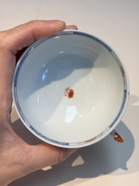 Ten Chinese Imari-style 'Riverscape' cups and saucers, Qianlong