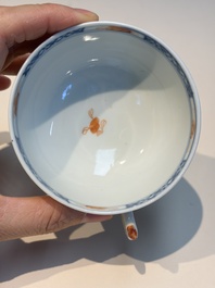 Ten Chinese Imari-style 'Riverscape' cups and saucers, Qianlong