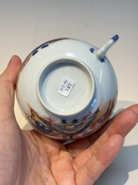 Ten Chinese Imari-style 'Riverscape' cups and saucers, Qianlong