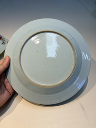 Six Chinese famille rose 'Flower Garden' plates, Qianlong