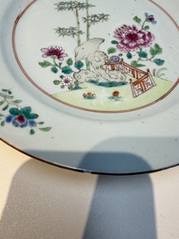 Six Chinese famille rose 'Flower Garden' plates, Qianlong