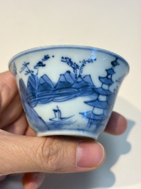 13 Chinese blue and white wares and four sets of Japanese Imari cups and saucers, 17/18th C.