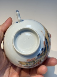 Ten Chinese Imari-style 'Riverscape' cups and saucers, Qianlong