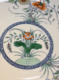 A Chinese doucai 'peony and chrysanthemum' dish, Yongzheng