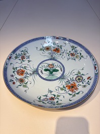 A Chinese doucai 'peony and chrysanthemum' dish, Yongzheng