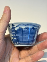 13 Chinese blue and white wares and four sets of Japanese Imari cups and saucers, 17/18th C.