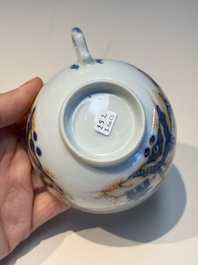 Ten Chinese Imari-style 'Riverscape' cups and saucers, Qianlong