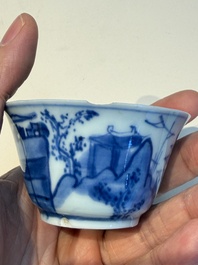13 Chinese blue and white wares and four sets of Japanese Imari cups and saucers, 17/18th C.