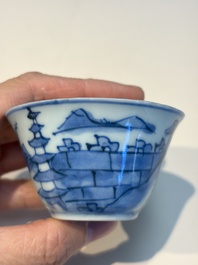 13 Chinese blue and white wares and four sets of Japanese Imari cups and saucers, 17/18th C.