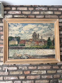 L&eacute;on De Smet (1881&ndash;1966): &lsquo;Sight at Vernon-sur-Seine&rsquo;, oil on board, signed, 20th C.