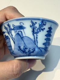 13 Chinese blue and white wares and four sets of Japanese Imari cups and saucers, 17/18th C.