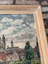 L&eacute;on De Smet (1881&ndash;1966): &lsquo;Sight at Vernon-sur-Seine&rsquo;, oil on board, signed, 20th C.